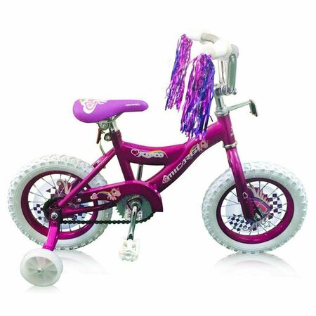MICARGI 12 in. Girls BMX Bicycle, Purple - 18 x 7 x 36 in. MI332866